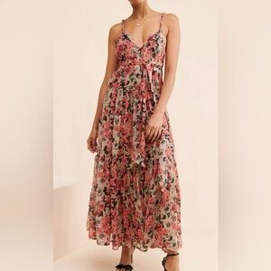 ASTR Floral Pink and Black Dress